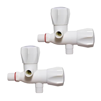 BATHIFI PVC 2 in 1 Angle Valve Tap/Stop Cock for Hot & Cold Water in Kitchen & Bathroom (Pack of 2)