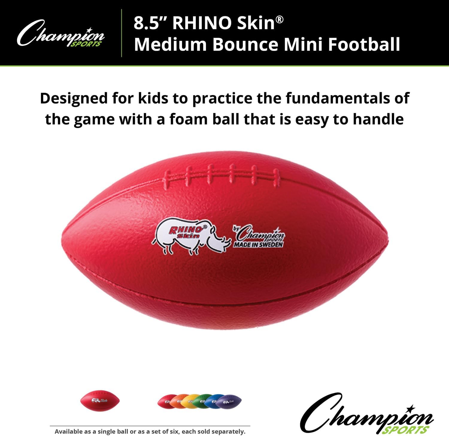Champion Sports Rhino Skin Molded Foam Mini Football