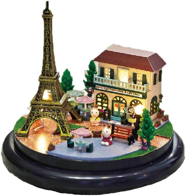 Romantic Style Magic Paris Garden Snow Provence Sight Beautiful Handmade Engraved Wooden Plastic Music Box Storage Display Gift Artwork Handicrafts Home Decoration Valentines Day Wedding Birthday
