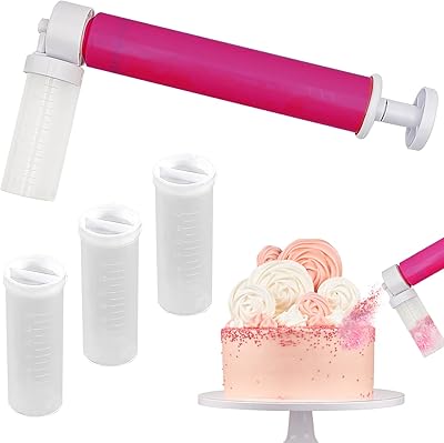Manual Airbrush for Decorating Cakes,DIY Baking Cake Airbrush Pump Decorating Tools Cakes spray gun kit for Kitchen Cupcak...