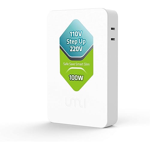 UMI 110V to 220V Step Up Voltage Converter 100W - for Europe & Asia 220-240V Appliance Use in US Canada - Step Up Transformer 110v to 220v or 120v to 240v- Circuit Breaker Protection