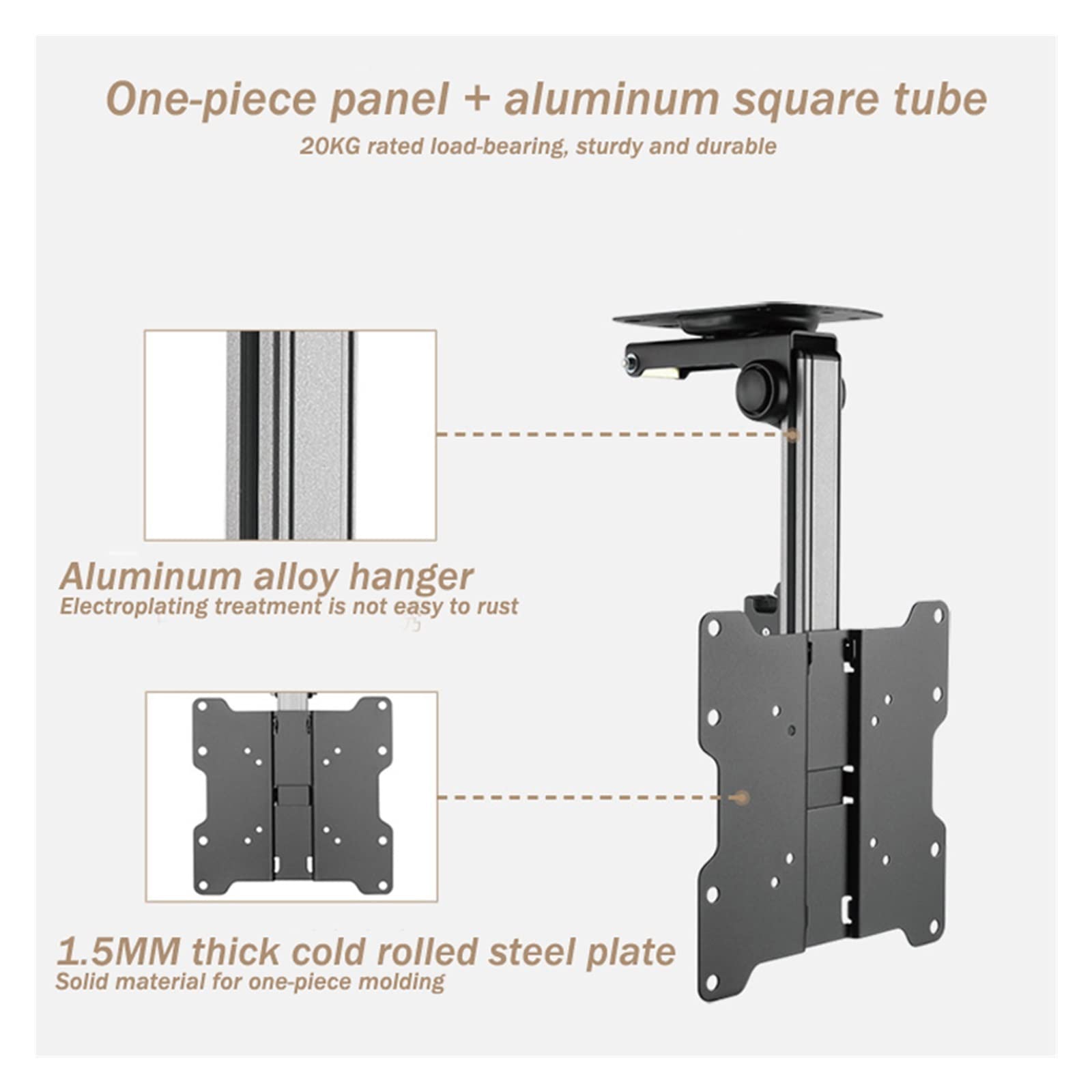 Soporte de montaje en pared for TV RV, plegable, de 14 a 32 pulgadas, for techo, caravana, cocina, restaurante, accesorios for coche, soporte for TV para caravanas, autocaravanas, barcos y autocarava