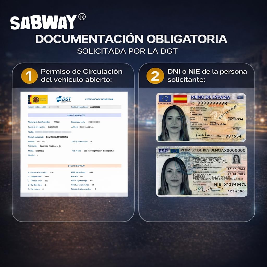 Matrícula Patinete Eléctrico VMP Homologada DGT 2026 – Etiqueta Adhesiva Identificativa Personalizada con Tus Datos – Obligatoria Vehículos Movilidad Personal – Evita Multas