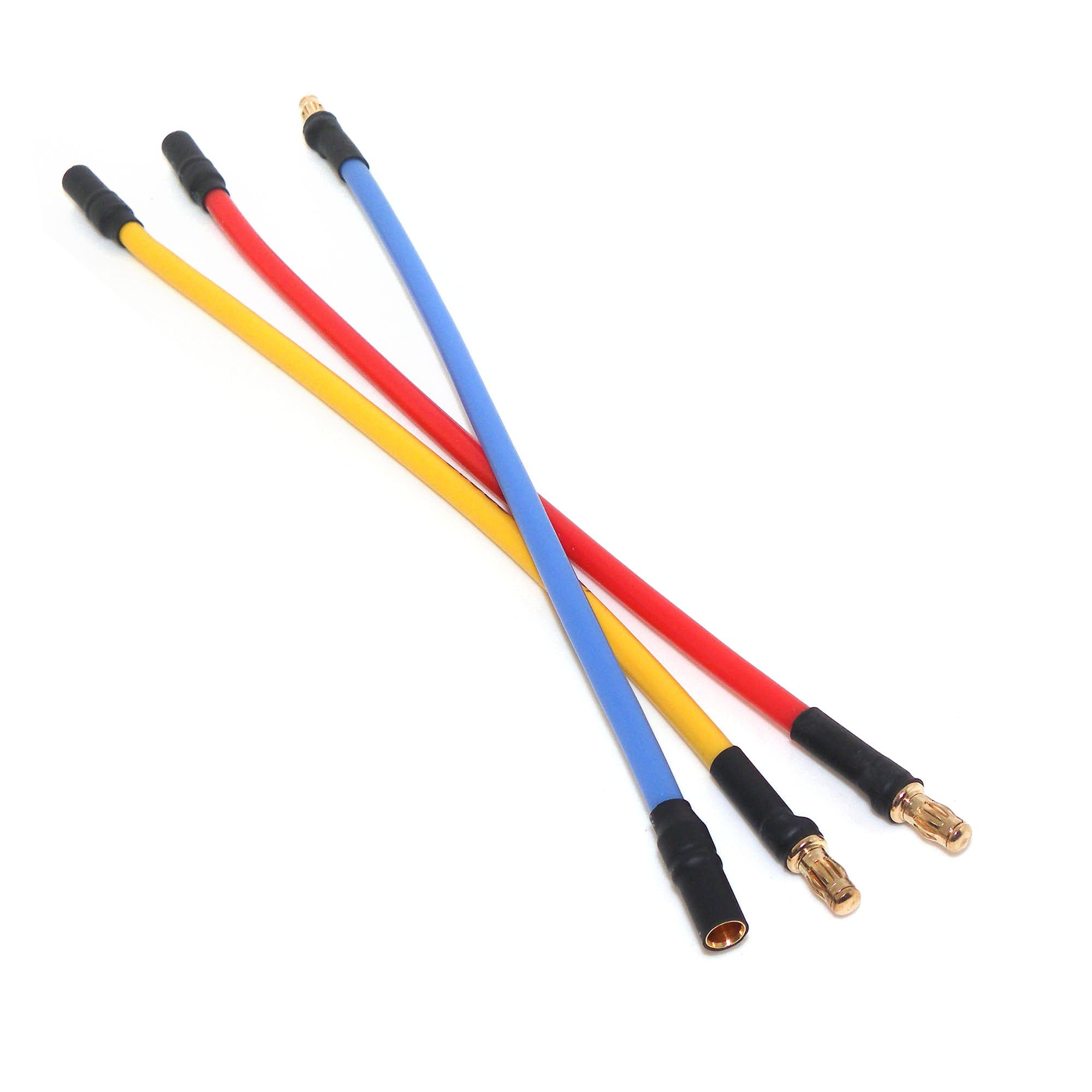 3-Pack 3.5mm Male to Female Bullet Connector Extension Leads for Castle ESC, 14AWG Silicone Wire, 6-Inch RC Motor Cables