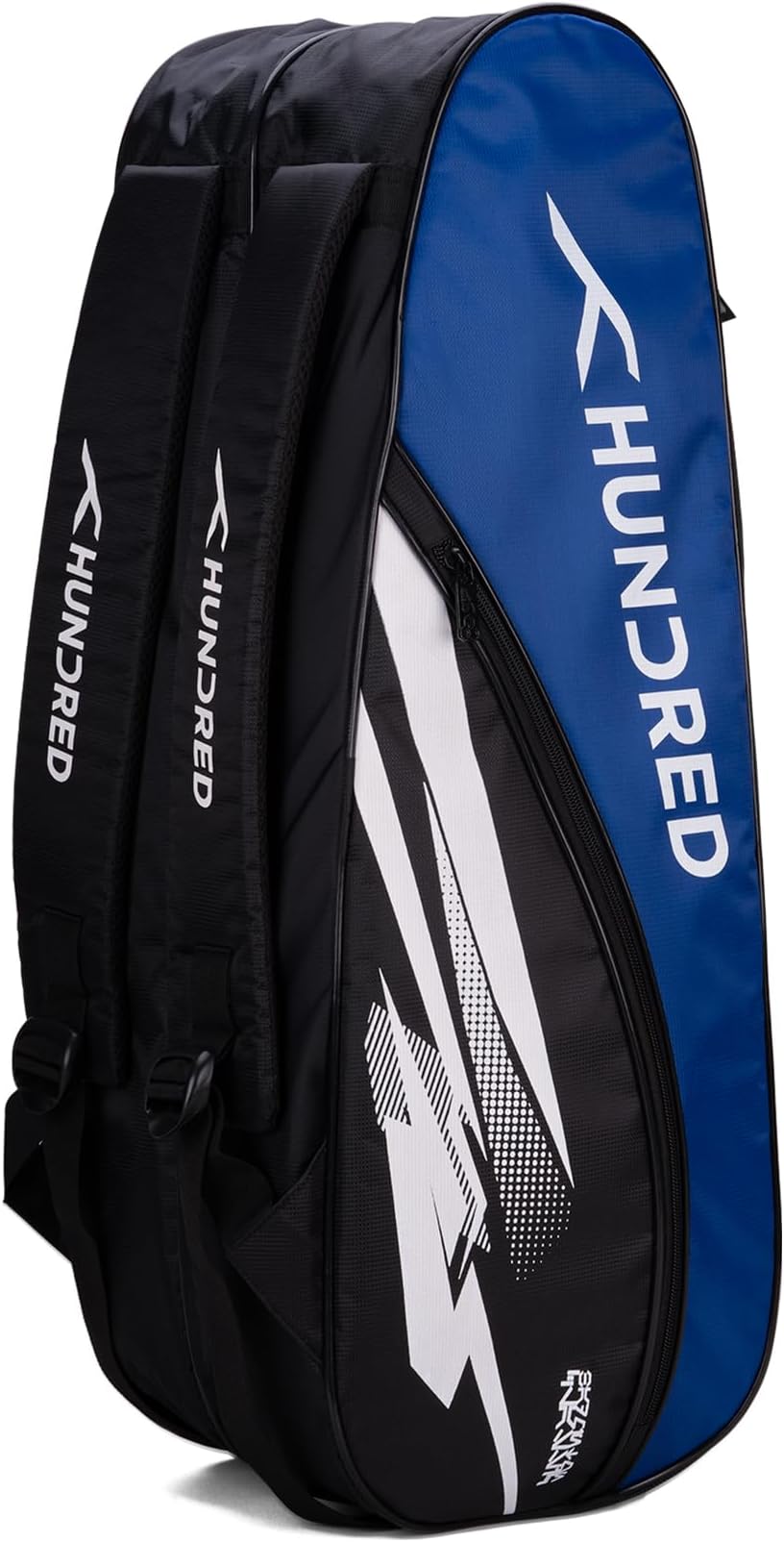 Hundred Cosmogear Badminton Kit-Bag (Black/Royal Blue)|Double Zipper|Bag with Front Zipper Pocket, Polyester