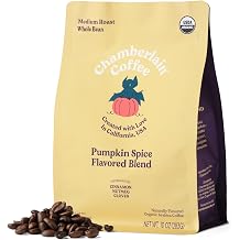 Chamberlain Coffee Whole Bean Coffee Pumpkin Spice Medium Roast, 10 Ounces
