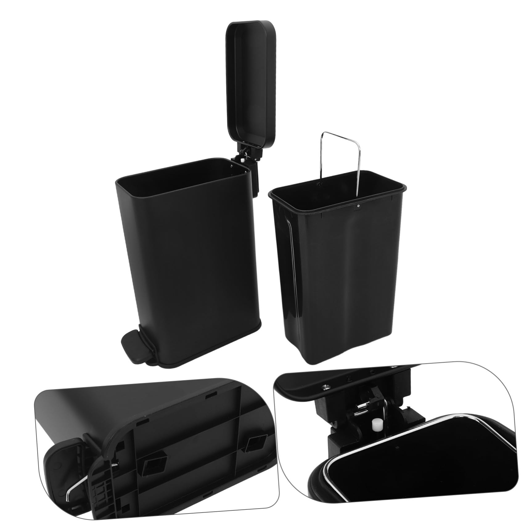 Papelera de Acero Inoxidable con Pedal y Tapa Cierre Cubo Estrecho para Basura de Cocina Baño Dormitorio u Oficina Diseño Compacto y Elegante