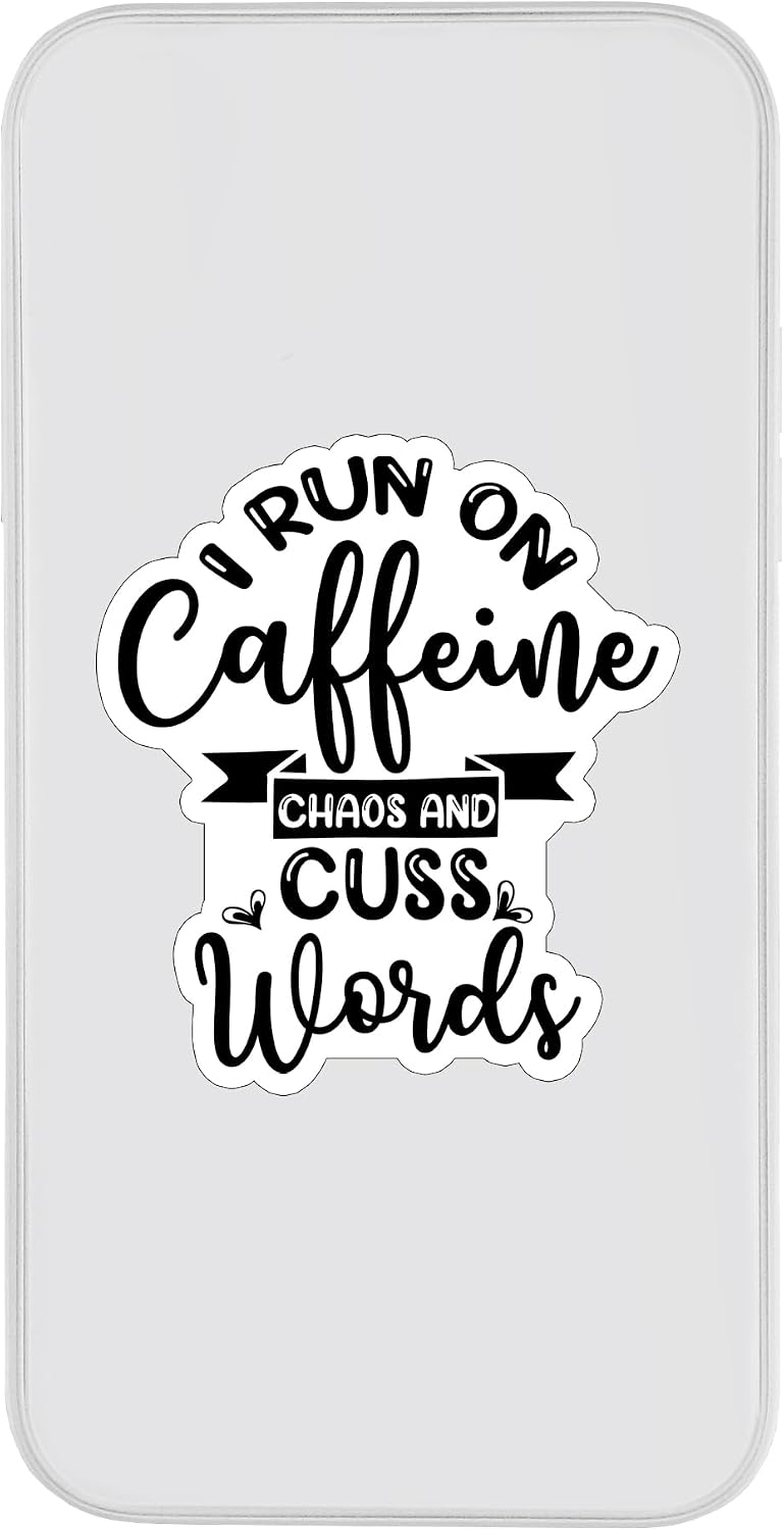 (1PC) I Run On Caffeine Chaos and Cuss Words Style 3 Sticker for Phone Tablet Laptop Car Truck Window | 5" Sticker image 3