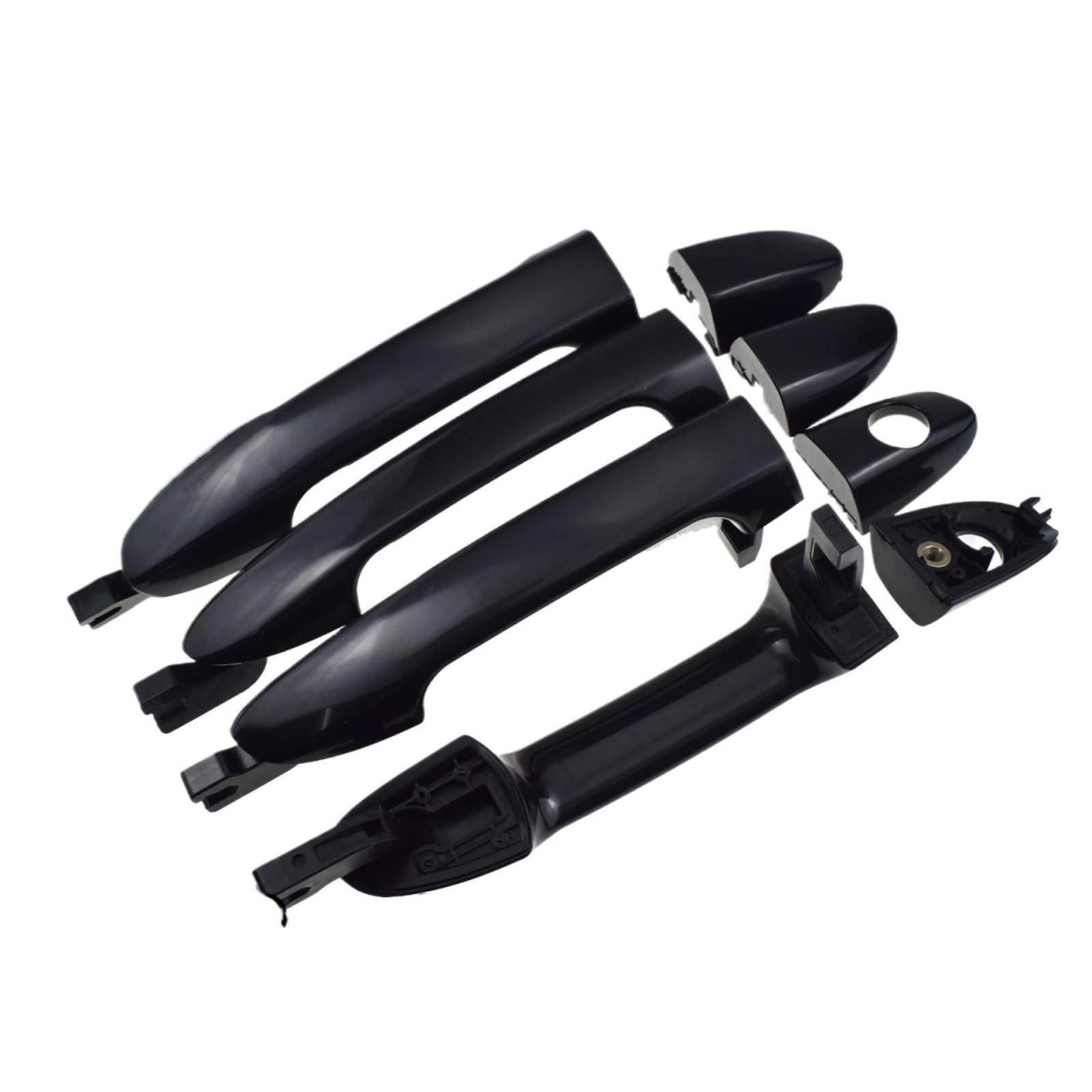 Iukmr Fl Fr Rl Rr 4Pcs For Kia For Spectra 2.0L 2004-2009 Black Outside Car Door Handle Front Rear Left Right 82650-2F000 Car Outer Door Handle(Fl Fr Rl Rr 4Pcs)