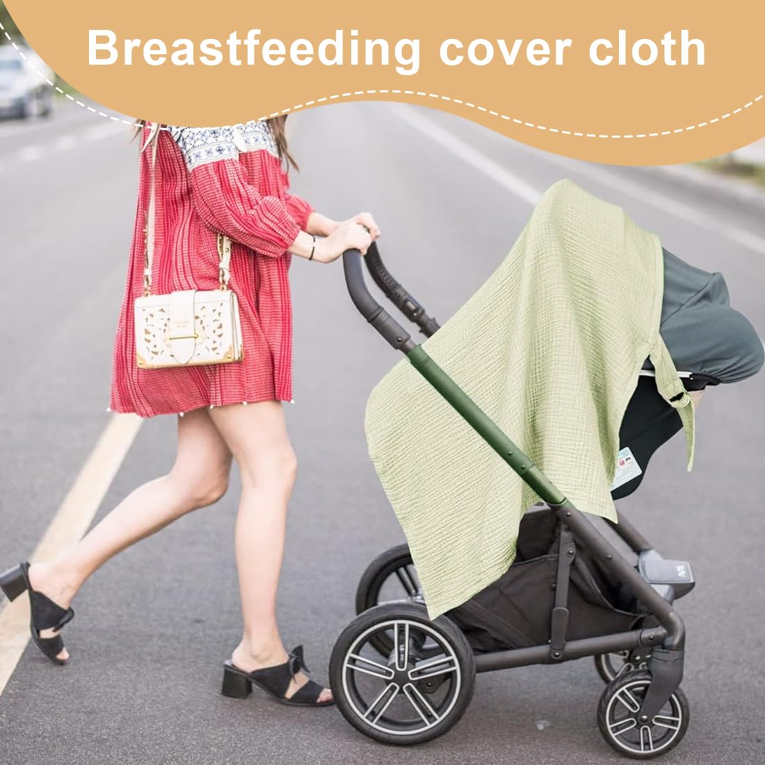 Couverture d'Allaitement Écharpe en Mousseline Coton Ajustable pour Bébé