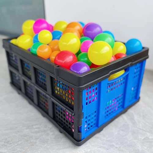 Miniatura 9 de Caja de almacenamiento plegable de 22 pulgadas de largo x 15 pulgadas de ancho x 10.7 pulgadas de alto, contenedor de plástico plegable y apilable,