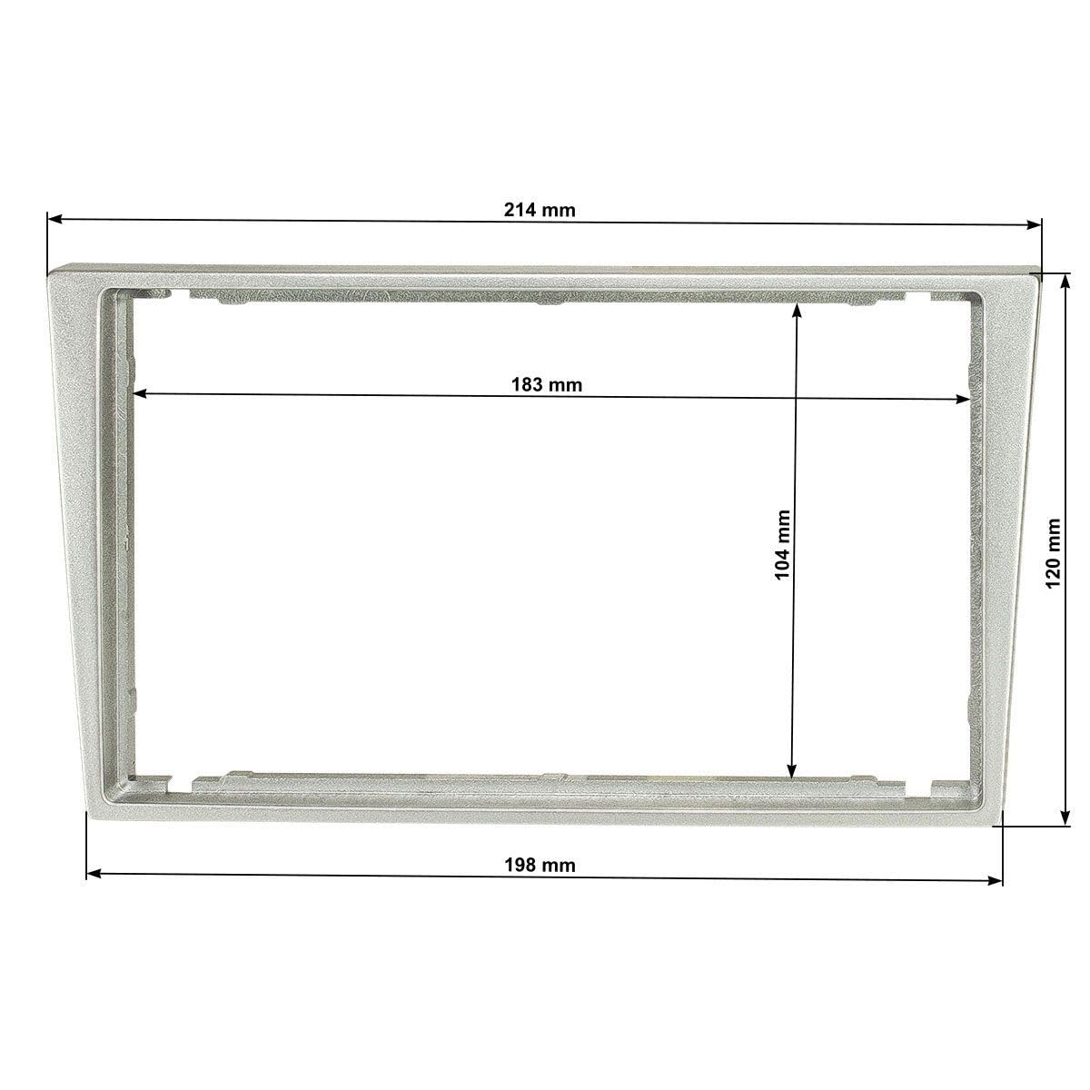 tomzz Audio 2439-109 Panel de Radio Doble DIN Compatible con Opel Corsa C Combo Omega B Vectra C Meriva Suzuki Ignis Wagon R Cromo Mate