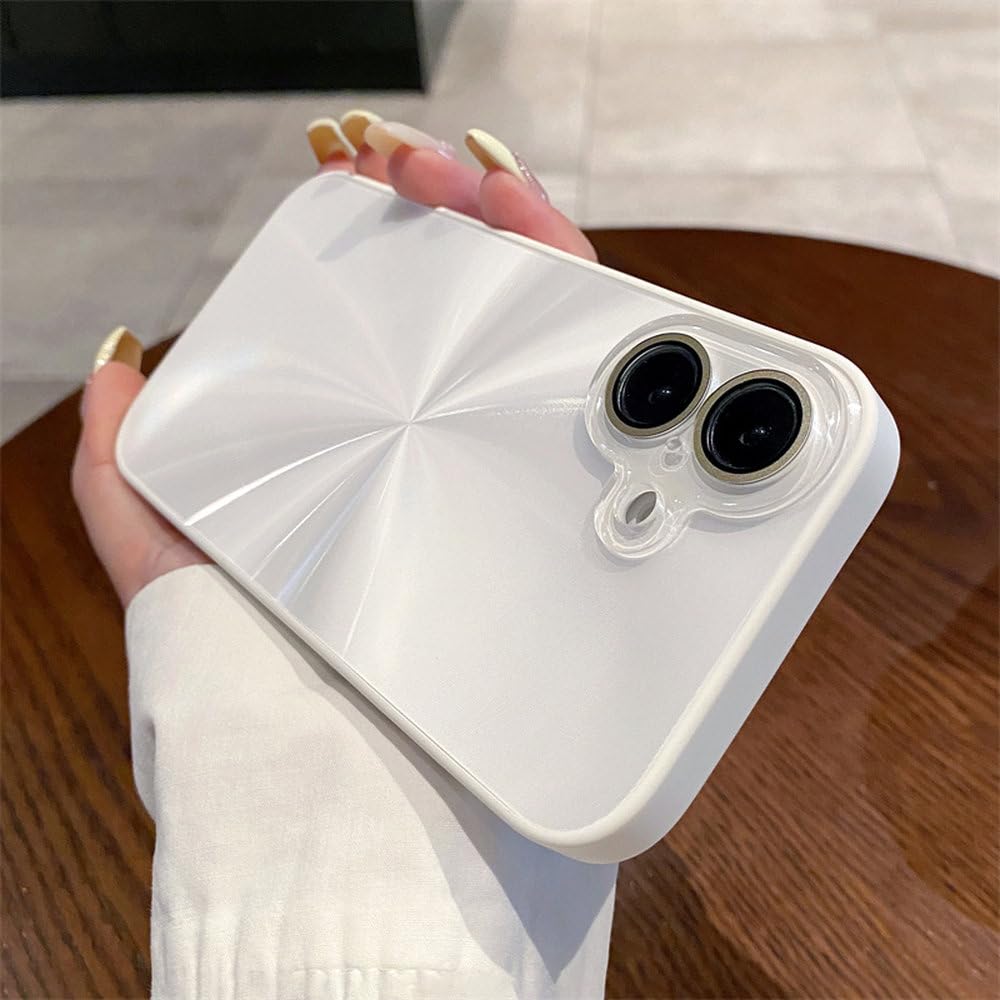 Custodia rigida di lusso Aurora con motivo CD colorato per iPhone 16 15 14 13 12 11 Pro Max, antiurto, protezione per fotocamera, bianca, per iPhone 13Pro Max