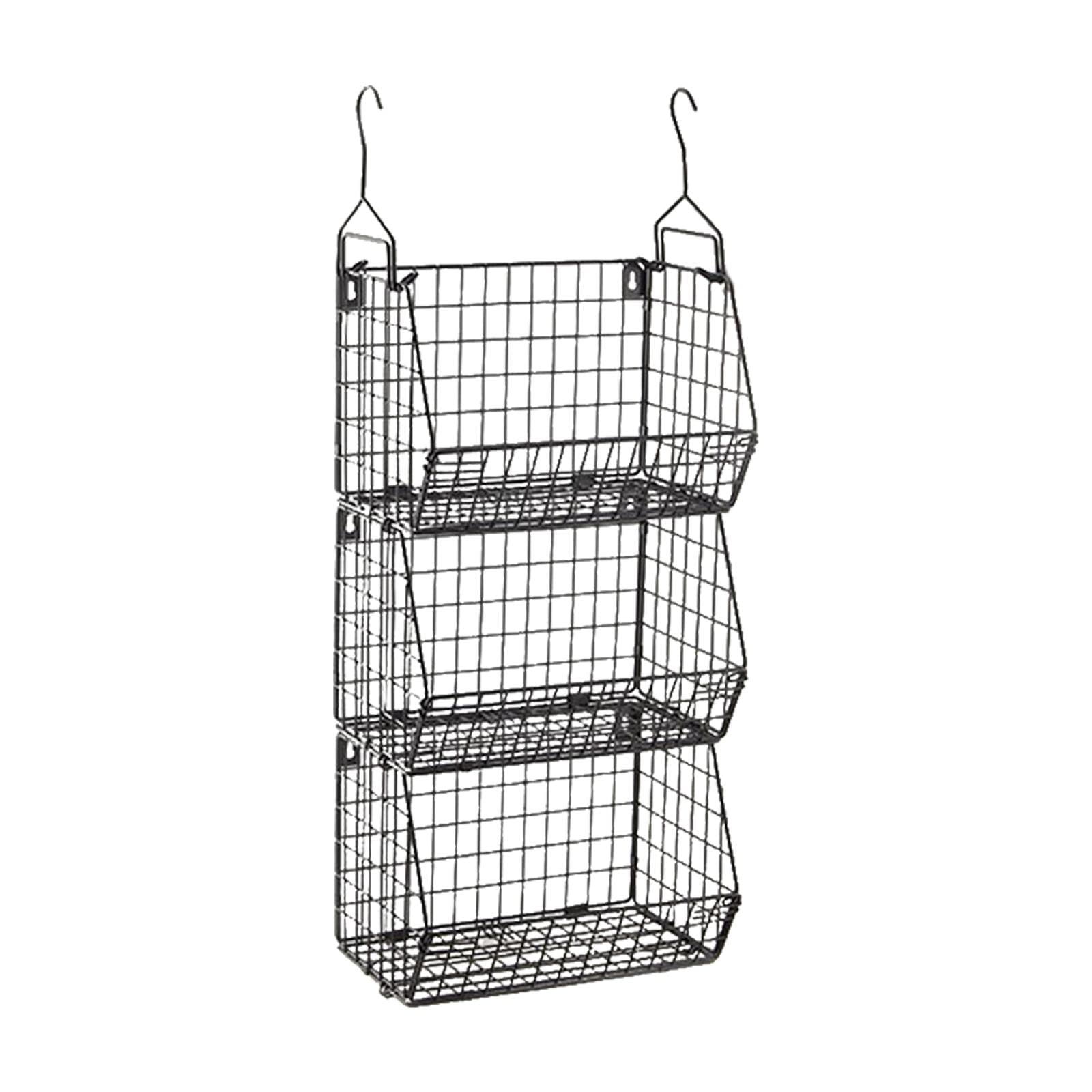 Juego de de Almacenamiento, Cestas Colgantes Apilables de Metal con Gancho, Hierro Inoxidable para Aperitivos Y Especias, Aptas para La Cocin, 3 Niveles, Individual