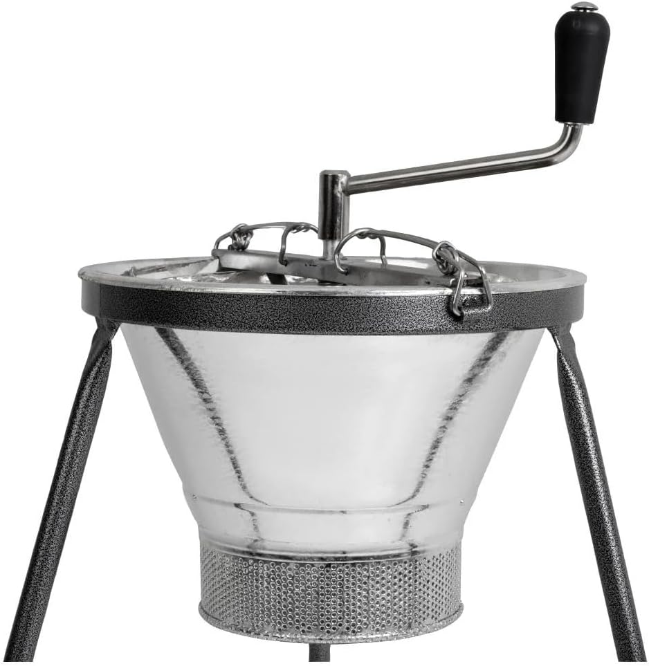 Louis Tellier - Professional Food Mill On Tripod - Includes 3mm Grid - High Productivity (22 lbs/min) - for Soups, Purees, Compotes, Coulis – Made in France
