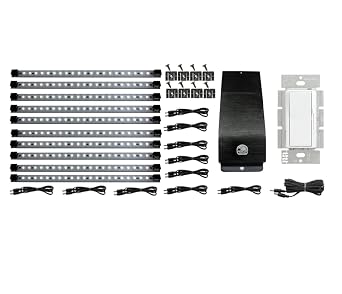 Inspired LED 12V LED Hardwire Kitchen Light Kit | 10 Panels | Dimmable LED System Included | Cool White 6000K | Pro Series Panels 40W Magnitude Electronic Dimmable Transformer Wall Dimmer