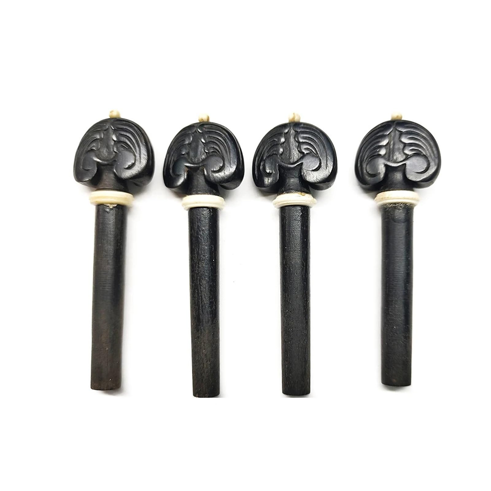 Juego de clavijas de afinación de violín acústico tallado, accesorios de madera de ébano Natural, 1 Juego, for 4/4(Black)