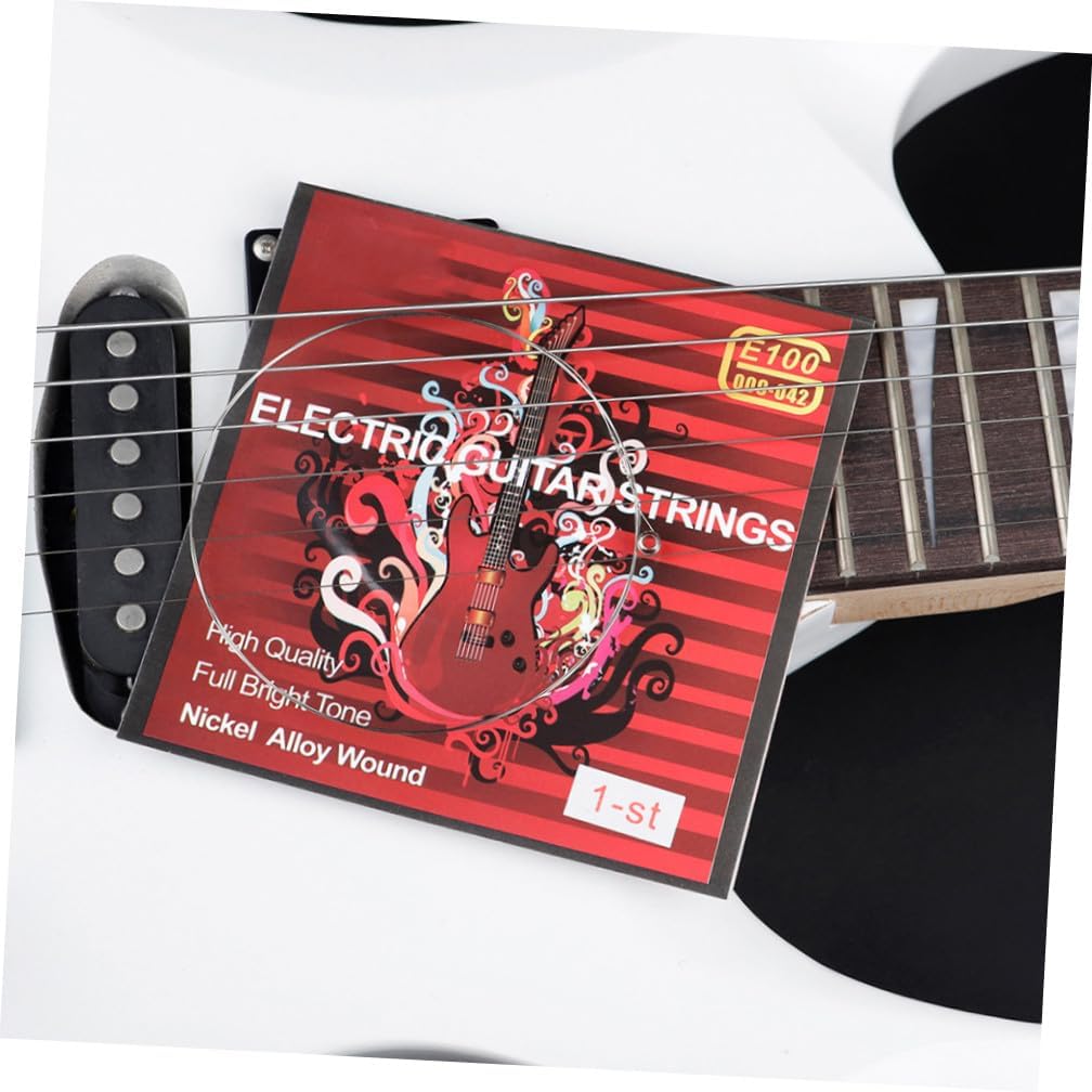Mobestech 100Pcs Stainless Steel Electric Guitar Strings Replacement DIY String Clear Sound Texture Fit for Electric Guitars