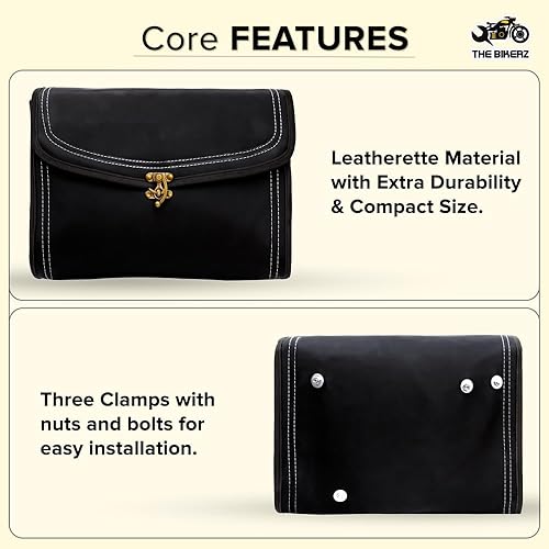 Vista 2 de Motorcycle Side Bags Saddle Bags Solo Bag Waterproof Luggage Leatherette Bag Compatible with All Bikes Negro y marrón.,Marrón,Marrón oscuro