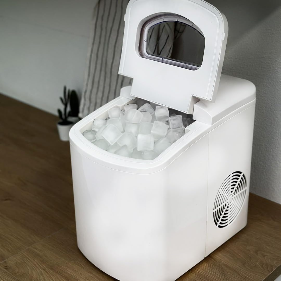 Improve IMPMG18ZB Macchina del ghiaccio 10kg 150W, 9 cubetti di ghiaccio in 9 minuti, Serbatoio acqua 1.7L, Cestello e paletta