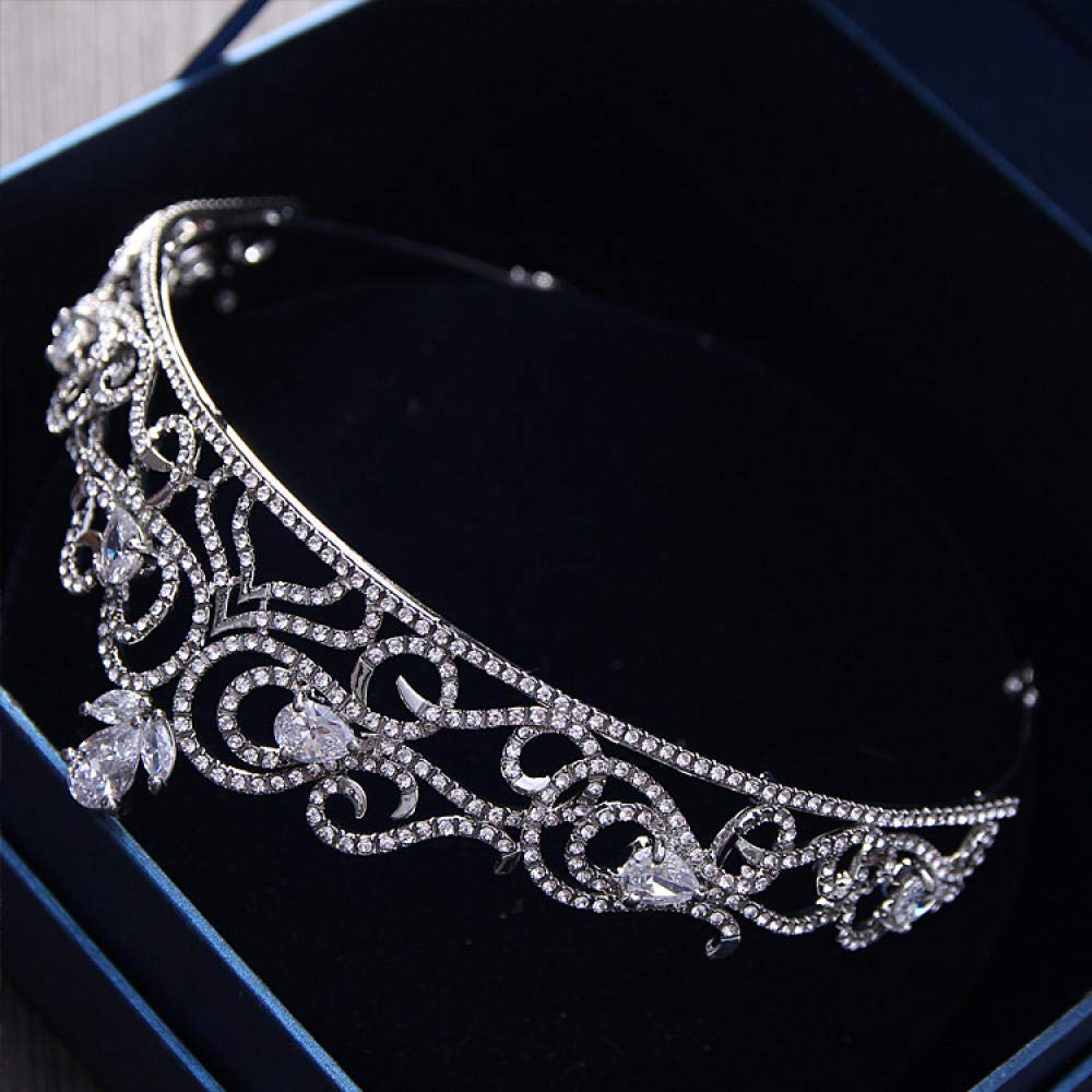 Tiara, stop strasu, biżuteria na głowę, srebrna, dla kobiet, prosta, modna ozdoba na wesele, ozdoba do włosów, w stylu vintage, na imprezę, prezent