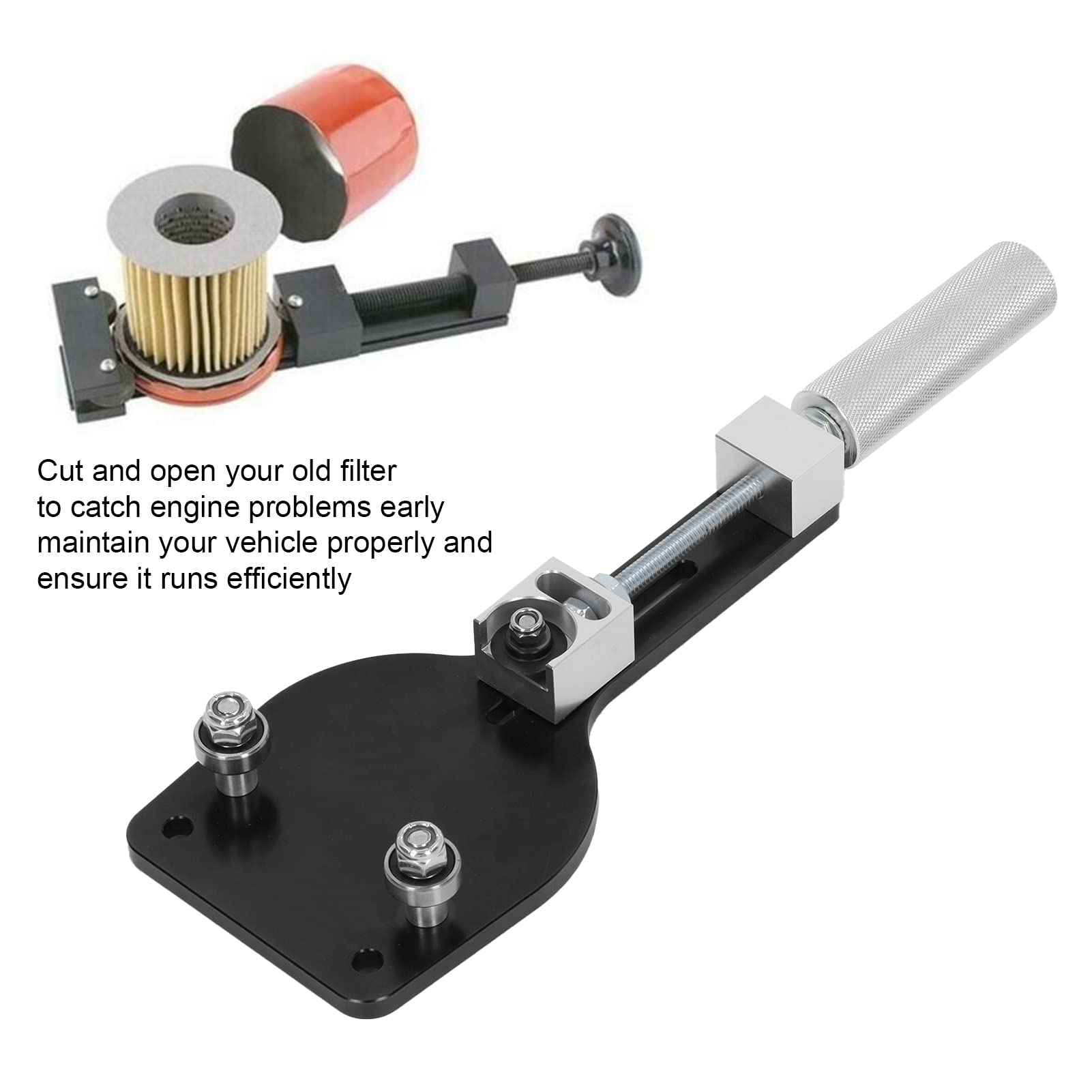Tagliafiltro Olio, Strumento di Riparazione Auto, Set Utensili Taglio Filtro in Lega di Zinco, 77750, per Filtri Olio da 2 3/8 a 5 Pollici, Nero