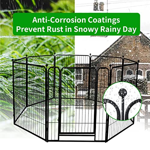 Kfvigoho Dog Playpen Outdoor 8 Panels Heavy Duty Dog Pen 40" Height Puppy Playpen Indoor Exercise Fence With Doors For Large/Medium/Small Pet Dogs Play For Rv Camping Yard, Total 21Ft, 35 Sq.ft #TOP6