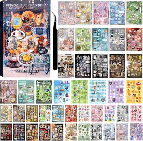 Image of Japanese Sticker Book, Stickers Book, Sticker Book for Journal, Journal Stickers with Time Sea Design, for Journaling, Crafting, Planner and Scrapbooking Projects
