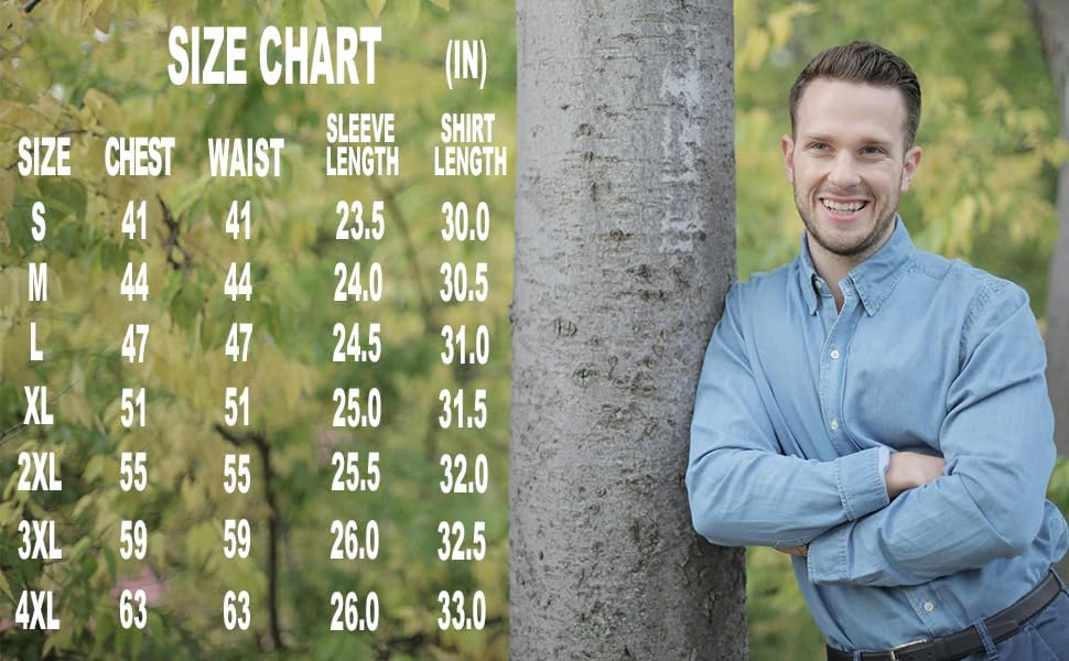 Tuna Men's Denim Cowboy Pearl Snap Casual Western Button Down Up Long Sleeve Work Shirts - Image 5