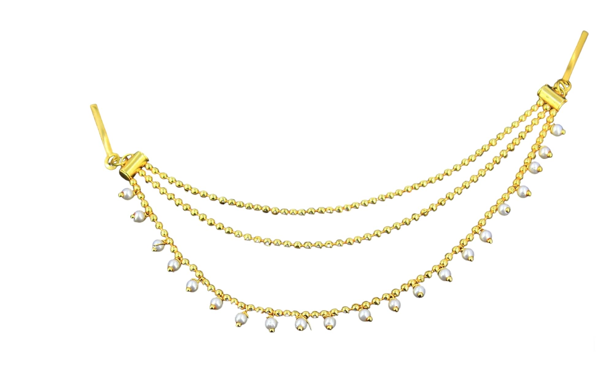 HOPEA JEWELS® Nathiya Chain / Balar | 18k Gold Plated Traditional Ethnic Bridal Nose Ring/Nath Chain/ Nath Pearl Chain Encased with Pearl for Women/Girls/ Nath Chain Only/ Nath Chain For Women/ Nath Chain Pearl/ Nath Chain Only For Women/ Nath Ki Ch (B0CLX9T865) Amazon Price History, Amazon Price Tracker