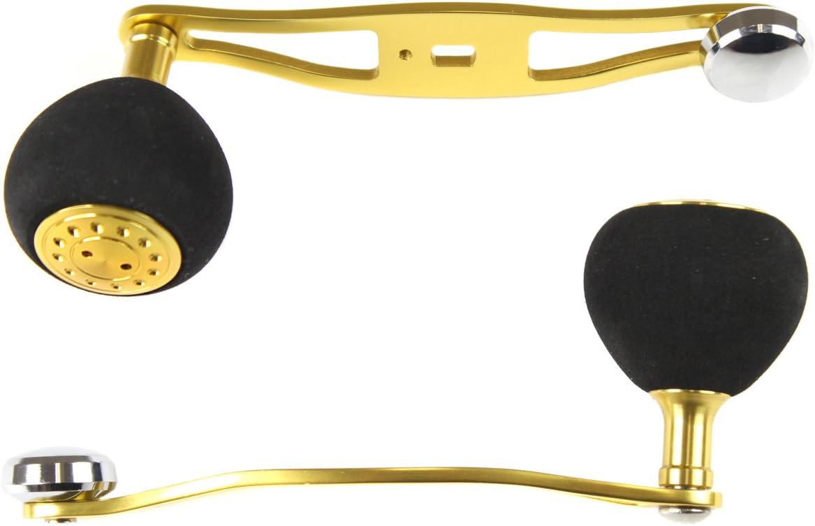 Power Handle for Shimano TE, Conquest 300/400 - Offset Gold Arm w/ 39mm Gold EVA Knob