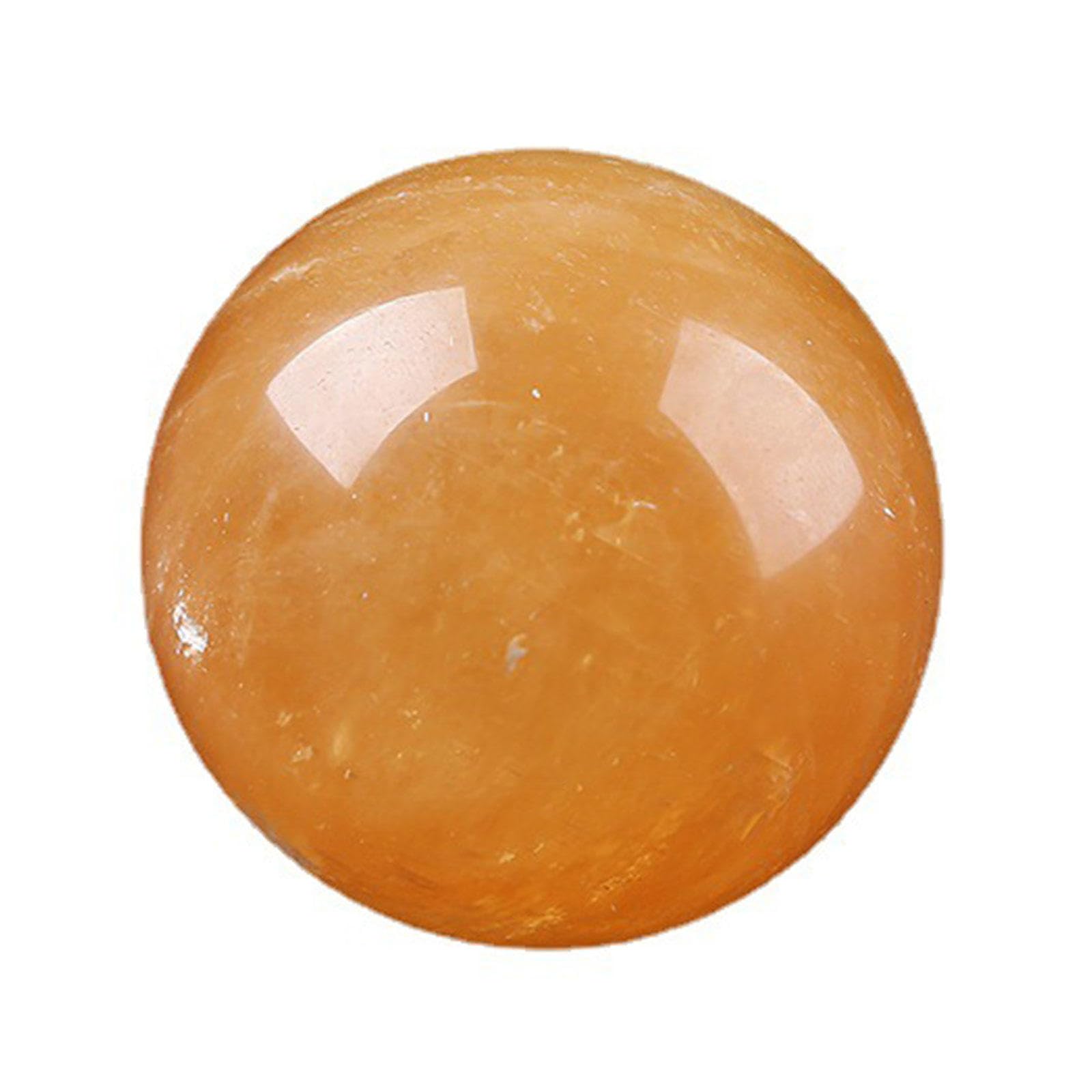 Yellow Crystal Ball Calcite Crafts Office Desktop Ornaments ice ,30mm
