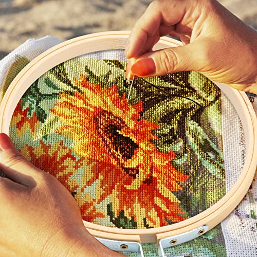 Image of Weysat 60 Pcs 5 Inch Embroidery Hoops Bamboo Cross Stitch Round Rings