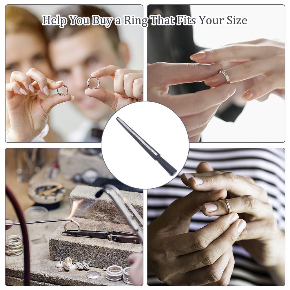 Misuratore Per Anelli Professionale - Set Con Mandrino Metallico, Taglie UK/UE/USA/Svizzera - Foto 3