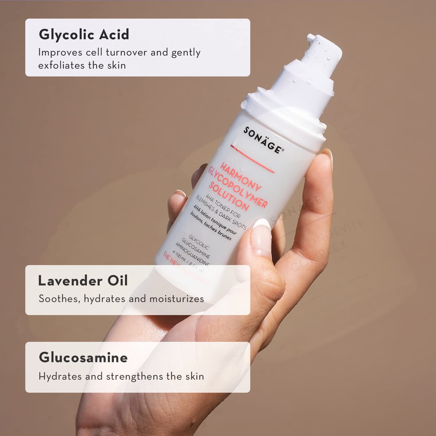 Sonage Harmony Glycolic Peel: Pro Spa Strength Exfoliation for Glowing Skin | Chemical Exfoliant Renews & Refines Texture