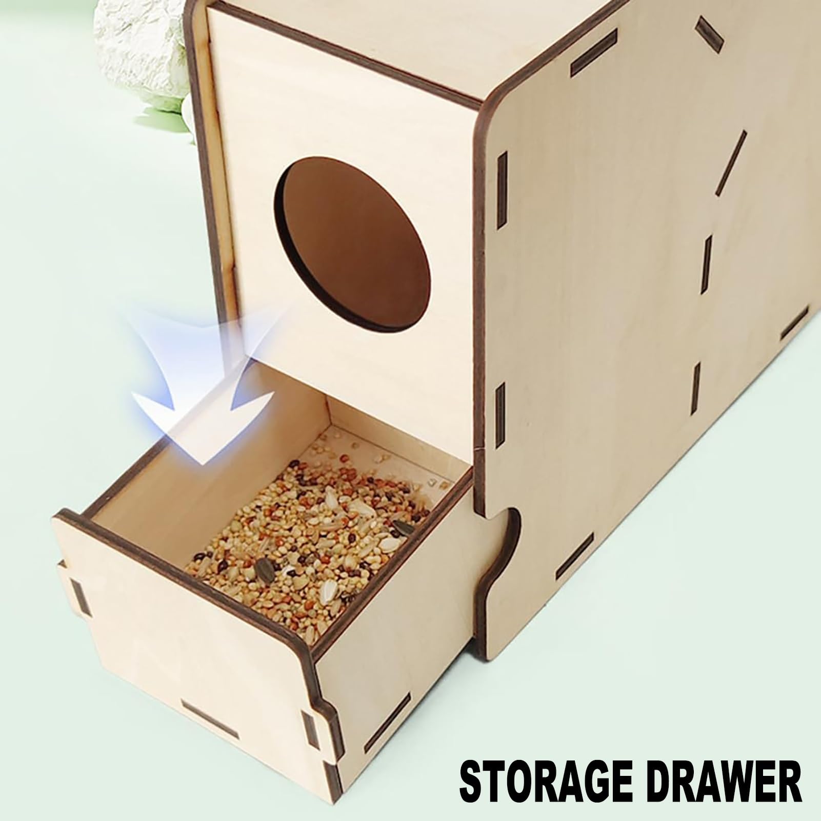 Vogelfutter-Schäler-Trenner,verstellbare Spreu Wurfmaschine,Getreidewerfer | Hölzerner Vogelfutter-Muscheltrenner, for Papageien und Nymphensittiche