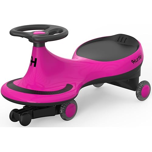 Hurtle Swing Ride On Car, Wiggle Car Toy for Kids, No Pedals, Batteries or Gears, Safe Toddler Ride On Toy with Twist & Go Motion, for Indoor & Outdoor Use, Suitable for Kids Above 2 Years, Pink