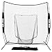 Hit Run Steal 7x7 Practice Net for Baseball & Softball with Carry Case, Black - Quick-Setup Portable Training for Hitting & Pitching, Stable Bow Frame, Large Catch Sock