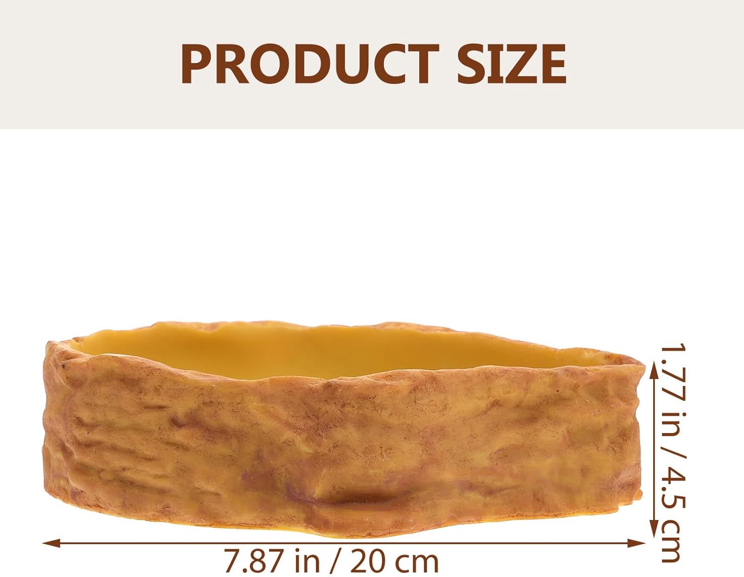 Reptile Feeding Bowl and Water Basin, Imitation Stone Design, Sturdy Plastic Material, Medium Size, Suitable for Tortoise Bathing and Lizard Drinking, Pet Feeding Supplies