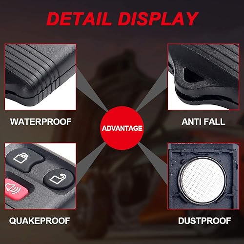 Miniatura 5 de cciyu CWTWB1U331 - Alarma de transmisor de clicker de entrada sin llave, 1 x 3 botones para Ford Edge para F150 98-16 para M azda para L incoln para