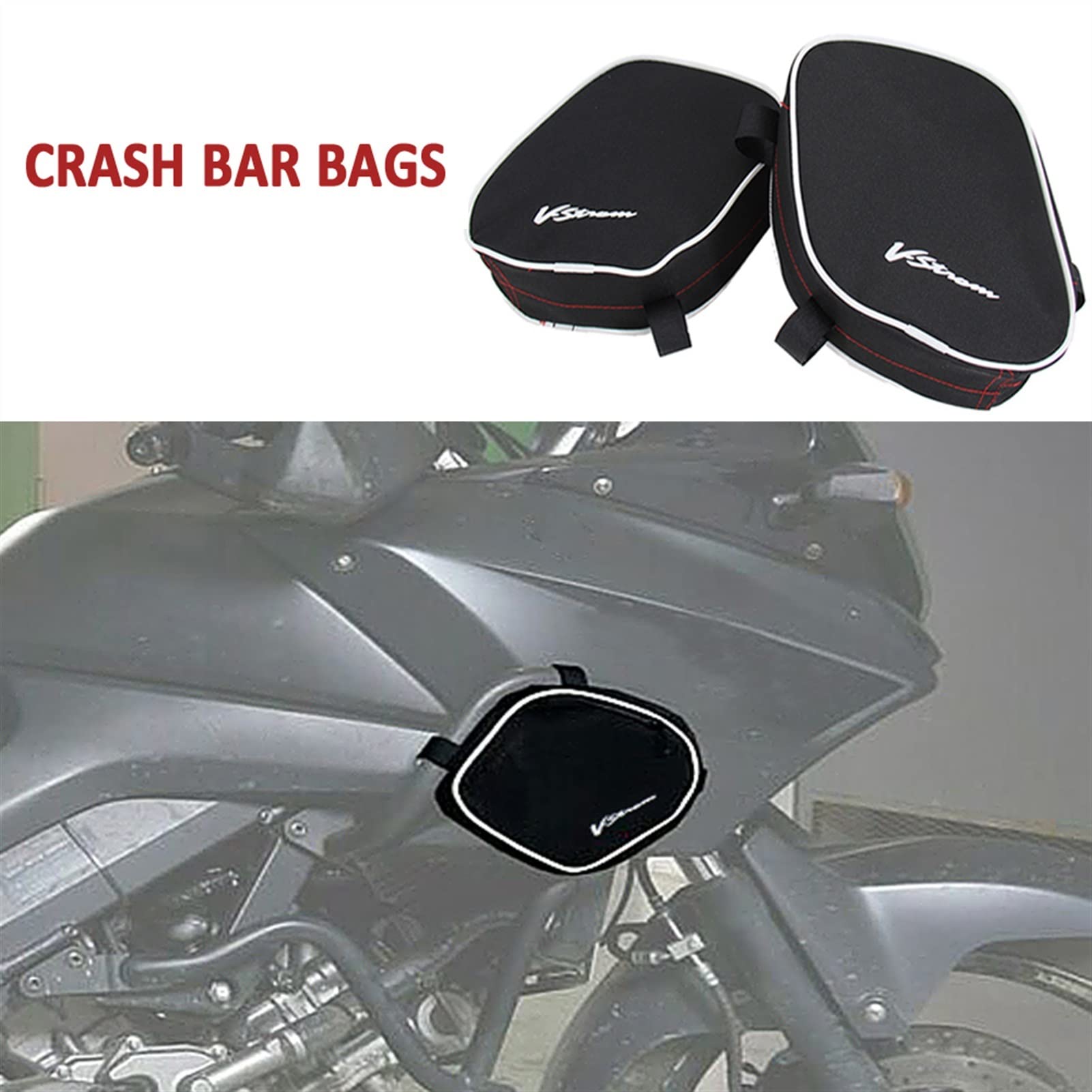 Moto pour Suzuki V-Strom 650 DL650 Crash Bars Cadre Crash Bars Sacs Réparation Outil Placement Sac Boîte À Outils Moto Accessoires