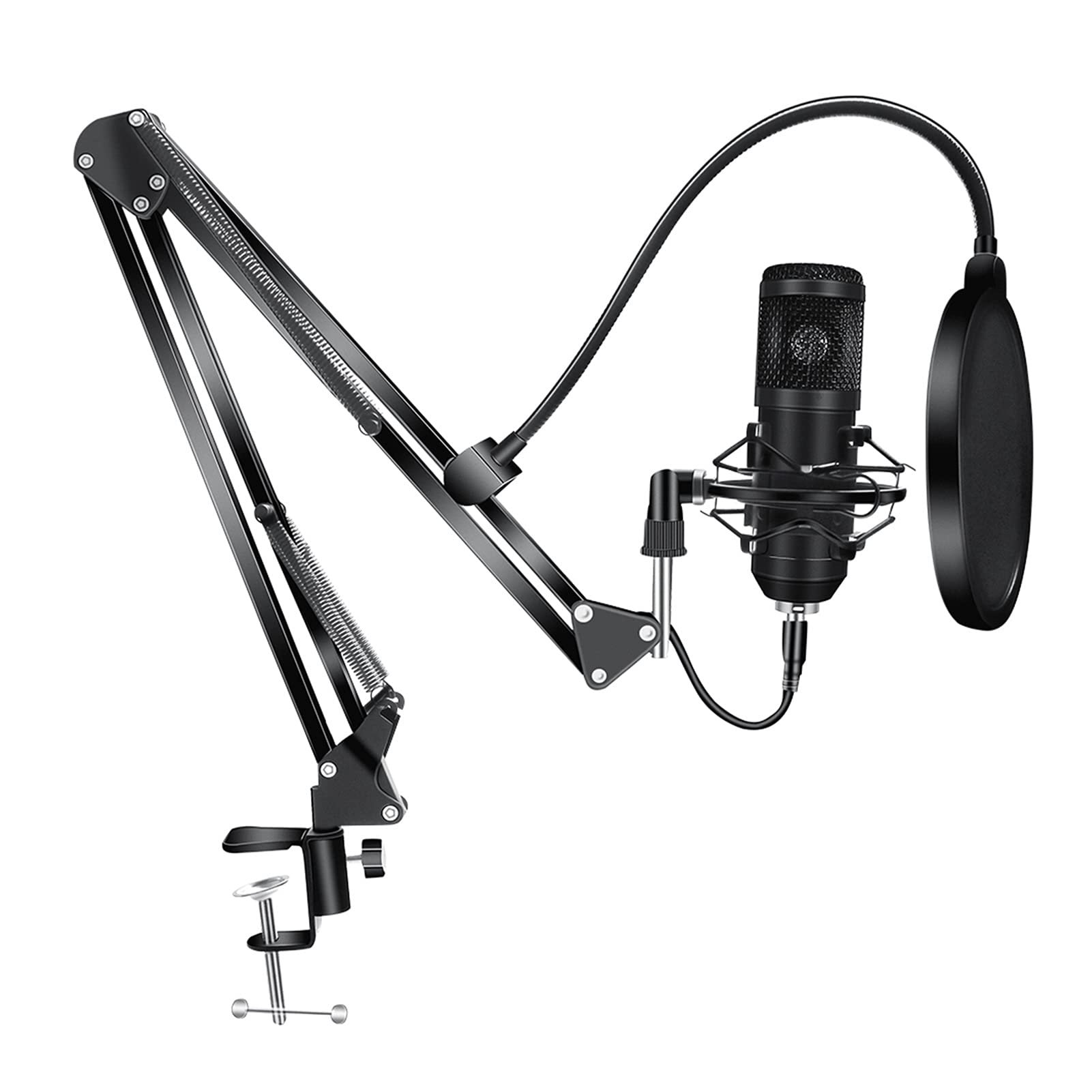 microphone 192KHz / 24Bit Zestawy mikrofonów skraplacza BM 800 MIC USB do MicroFone Nagrywanie PC D78 Mic z Shock Mount mic (Color : 7 Black)