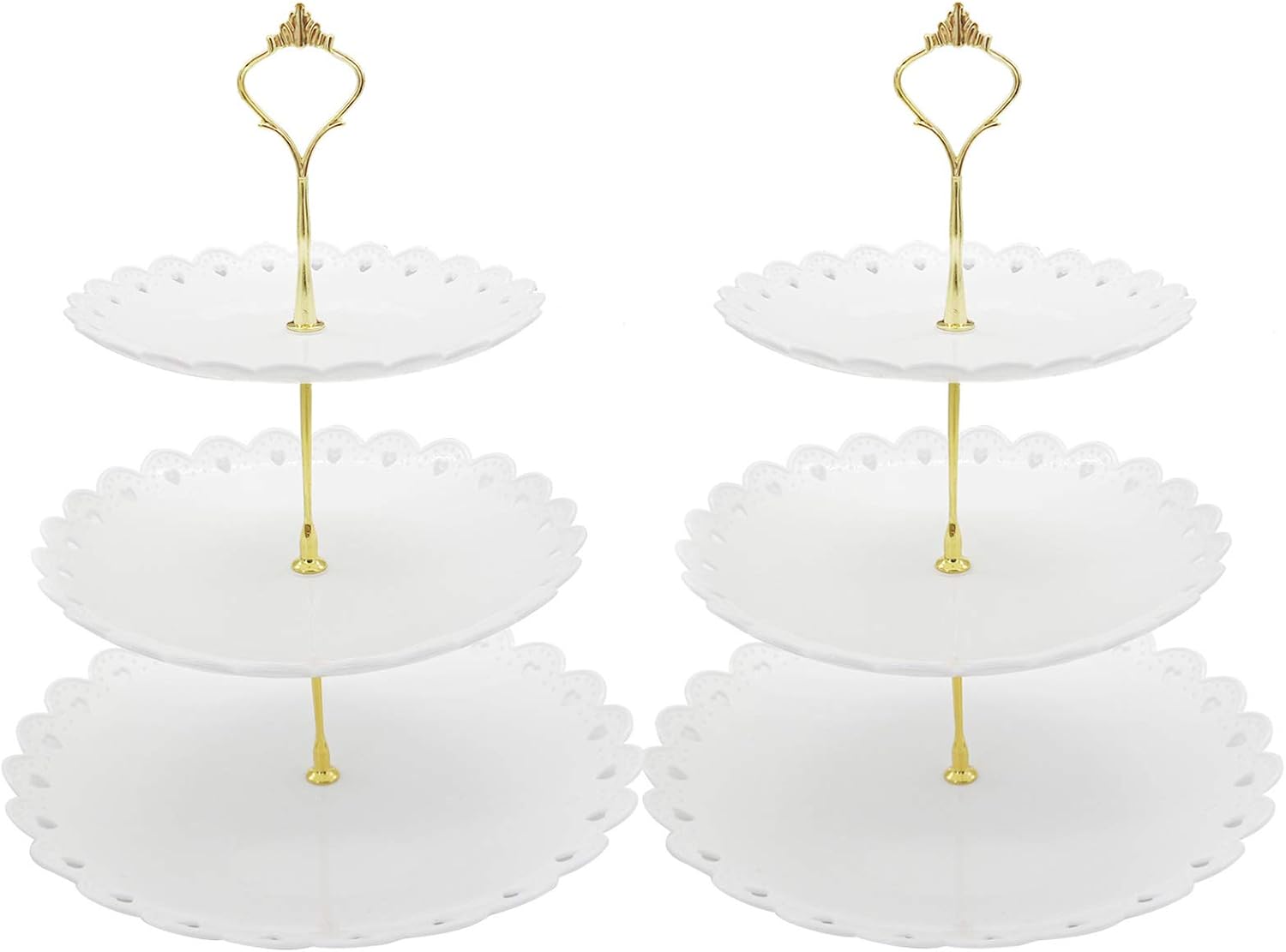Hot Deals 2 Set of 3-Tier Cupcake Stand Fruit Plate Cakes Desserts Fruits Snack Candy Buffet Display Tower (White) Hottest Sales 2 Set of 3-Tier Cupcake Stand Fruit Plate Cakes Desserts Fruits Snack Candy Buffet Display Tower (White)