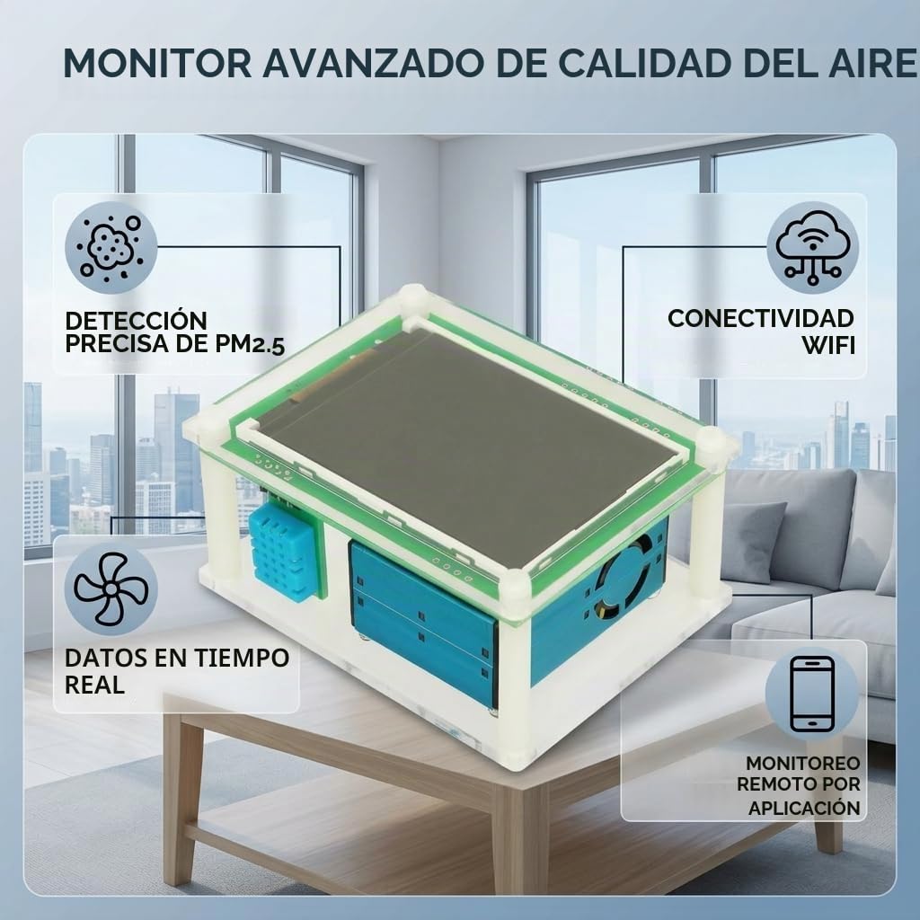 Monitor de Calidad del Aire Interior con Sensor de Formaldehído y PM2.5, Dispositivo Portátil para Hogar, Coche y Exterior, Medición en Tiempo Real