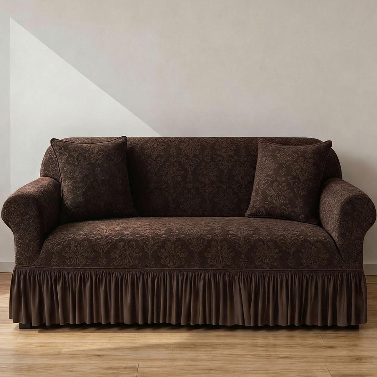 Sofa Cover with Valance,Non Slip Sofa Slipcovers,Furniture Protector Stretches,Machine Washable Cover for Sofa,Elegant Couch Cover,Sofa Slipcovers 1/2/3/4 Seater - Fully Guarant(Size:3 Seater,Color:C)