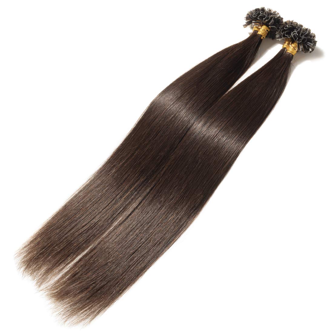 SEGO Pre Bonded U Tip Hair Extensions Human Hair 100 Strands Keratin Fushion Nail Tip Human Hair Extensions 100% Real Remy Hair Silky Straight #02 Dark Brown 16 inches 50g