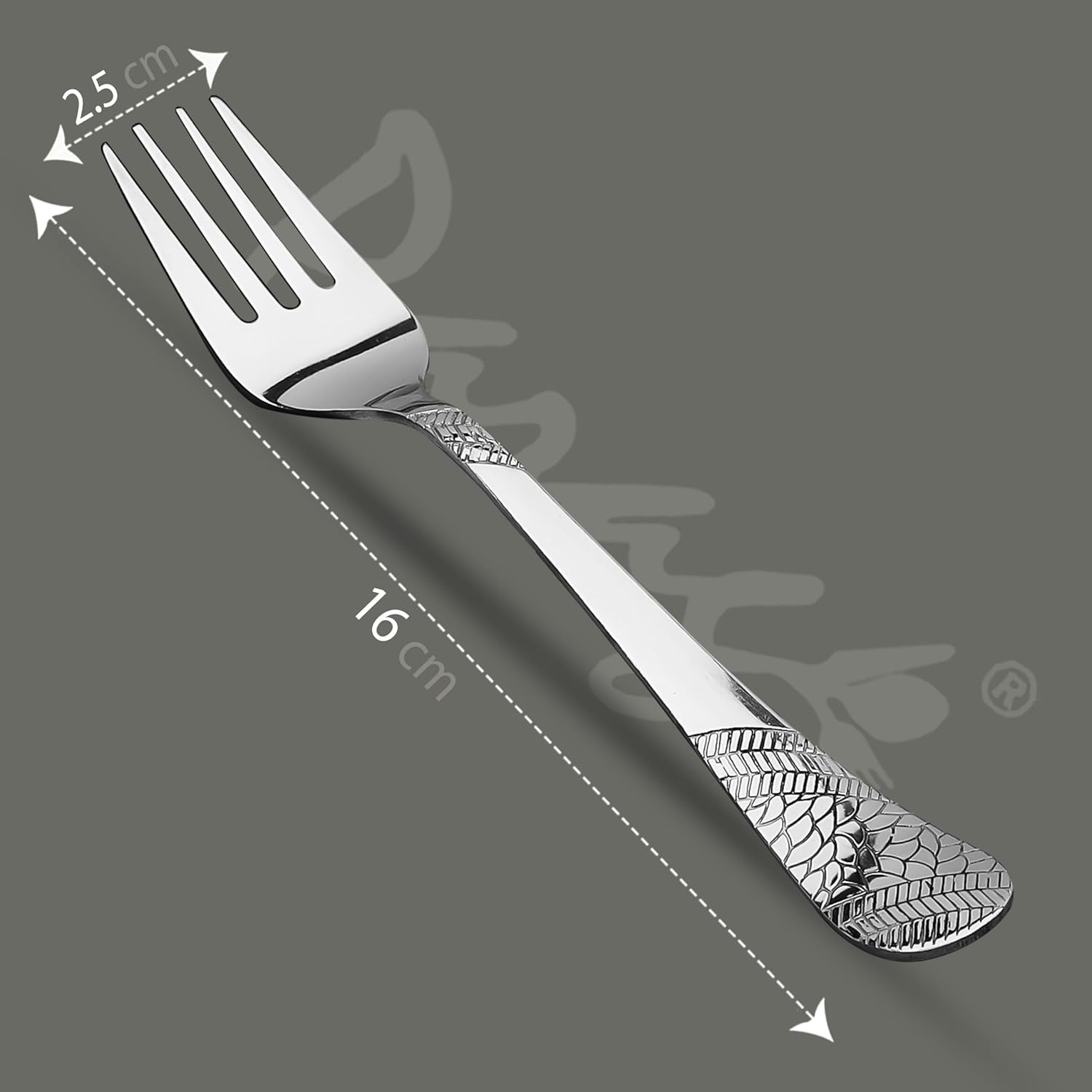 Parage 6 Pieces Stainless Steel Fork Set, 16 cm Long, Premium for Home & Kitchen, Luxury Dining Tableware Cutlery Set Gift for House Warming, Silver Imperial Design