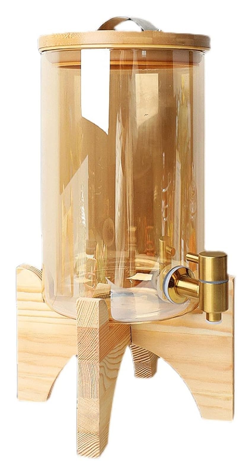 MYUYEE Glass Water Dispenser With Metal Wire Stand Juice Dispenser With Tap And Stand, With Lid, Glass Jar Drinks Dispenser For Cocktail Hot And Cold Drinks, Leak Proof Glass Dr(4L)