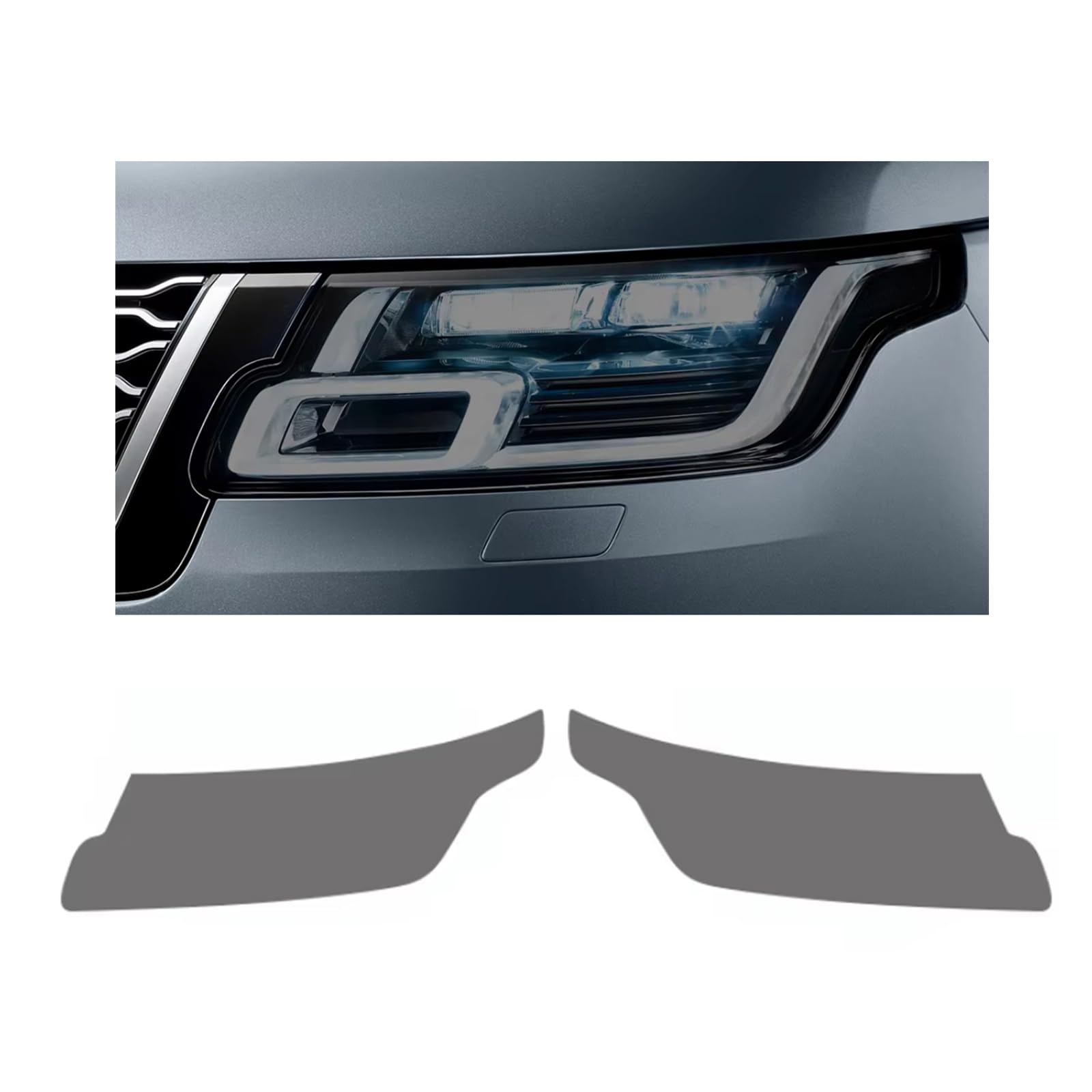 Headlight Film for Land Rover Range Rover L405 2018-2022, 1Set Transparent/Smoke Black Car Headlight TPU Protective Film