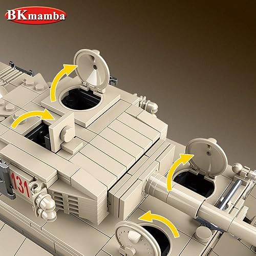 Miniatura 3 de WW2 Militar Panzer Tanque Pesado Tigre 131 (1018 piezas) con mini muñecas soldado del ejército bloques de construcción, modelo de ingeniería,